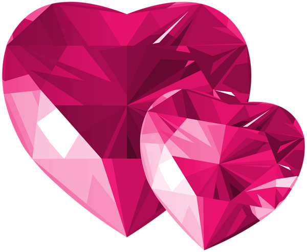This png image - Diamond Hearts Pink Transparent PNG Clip Art, is available for free download