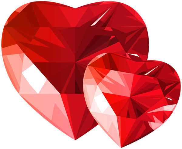 This png image - Diamond Hearts Red Transparent PNG Clip Art, is available for free download