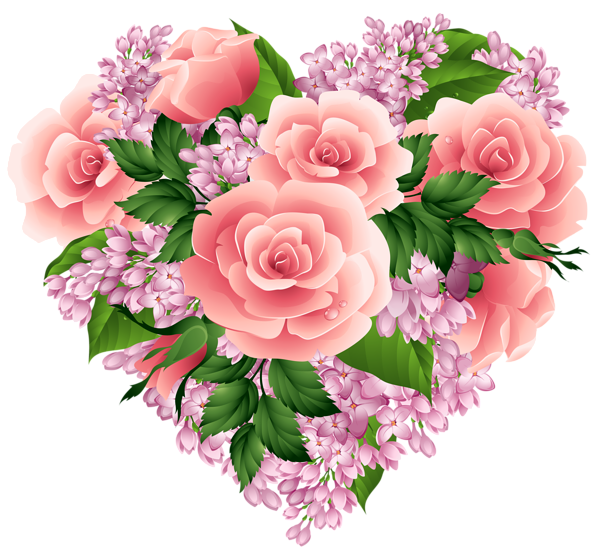 This png image - Floral Heart PNG Clipart Image, is available for free download