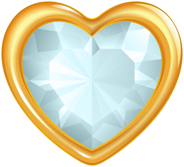 This png image - Gold Crystal Heart Transparent Image, is available for free download