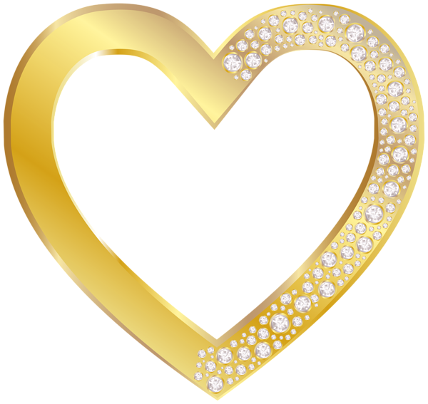 This png image - Gold Heart with Diamonds PNG Clip Art Image, is available for free download