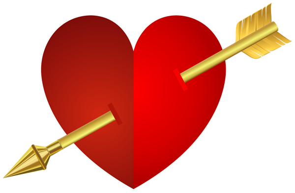 This png image - Heart with Arrow PNG Transparent Clipart, is available for free download