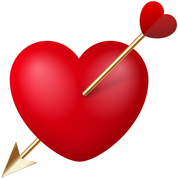 This png image - Heart with Cupid Arrow PNG Clipart, is available for free download
