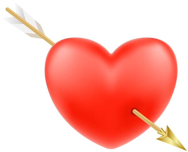 This png image - Heart with Gold Arrow PNG Clipart, is available for free download