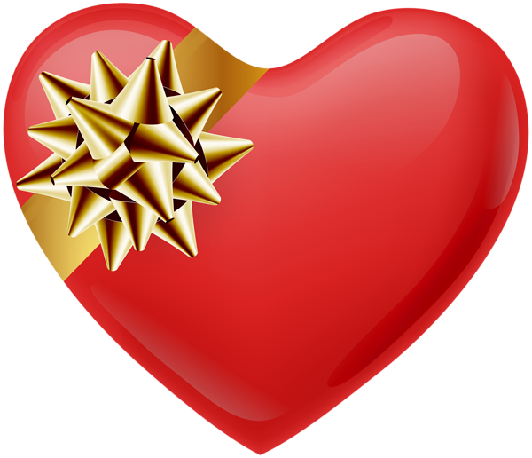 This png image - Heart with Gold Bow Transparent PNG Image, is available for free download