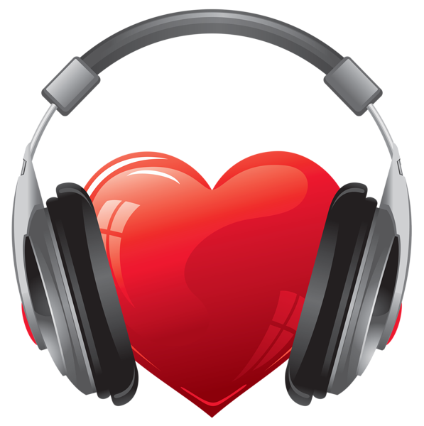 This png image - Heart with Headphones PNG Clipart Image, is available for free download