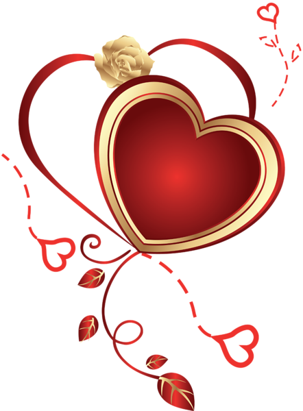 This png image - Heart with Rose Clipart, is available for free download