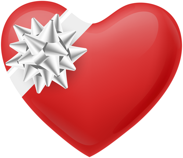 This png image - Heart with White Bow Transparent PNG Image, is available for free download