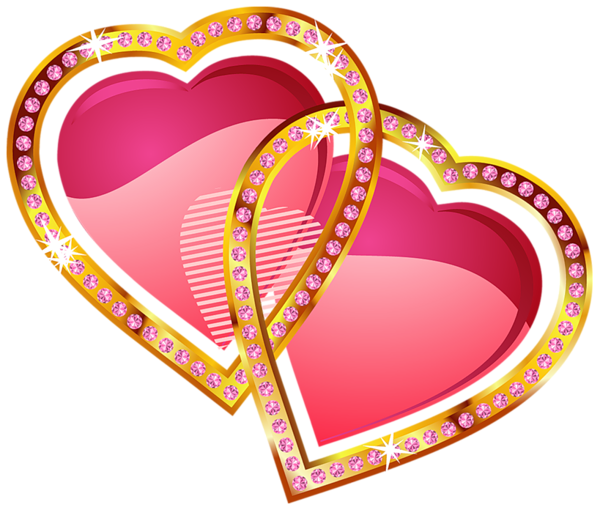This png image - Hearts with Gold and Diamonds Clipart, is available for free download