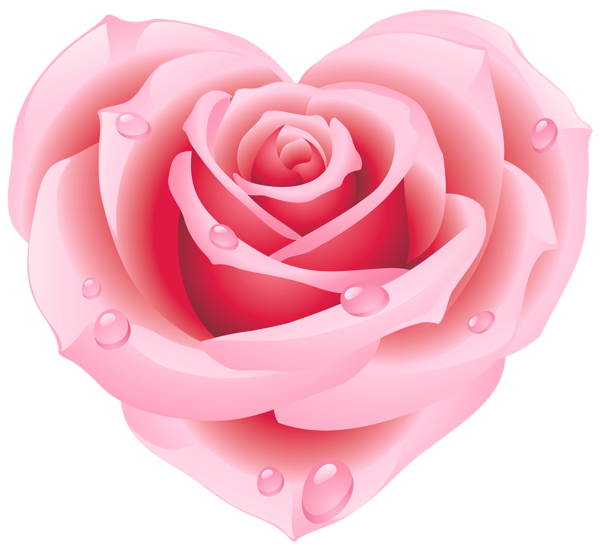 This png image - Large Pink Rose Heart Clipart, is available for free download