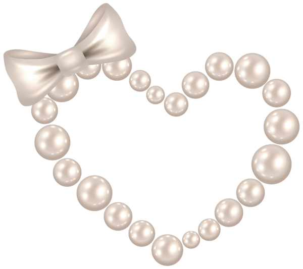 This png image - Pearl Heart with Bow Transparent PNG Clip Art Image, is available for free download