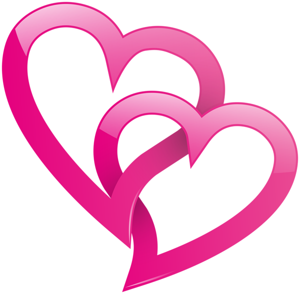This png image - Pink Double Heart PNG Clip Art Image, is available for free download