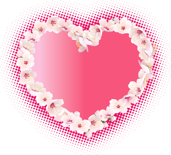 This png image - Pink Heart with Flowers Clipart, is available for free download