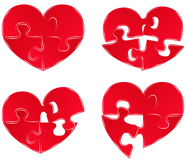 This png image - Puzzle Hearts PNG Clipart Picture, is available for free download