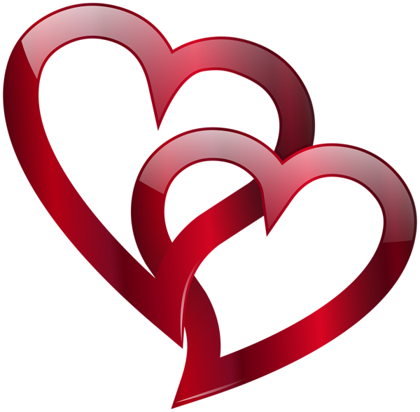 This png image - Red Double Heart PNG Clip Art Image, is available for free download