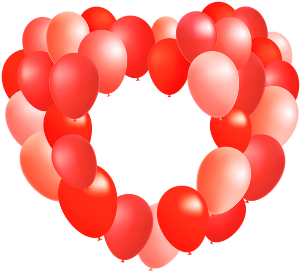 This png image - Red Heart of Balloons Transparent PNG Clipart, is available for free download