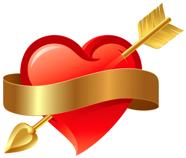 This png image - Red Heart with Arrow PNG Clipart, is available for free download