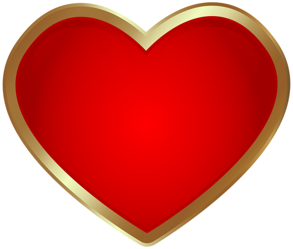 This png image - Red Heart with Gold Border PNG Clipart, is available for free download