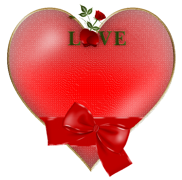 This png image - Red Hearts with Bow and Rose PNG Clipart, is available for free download