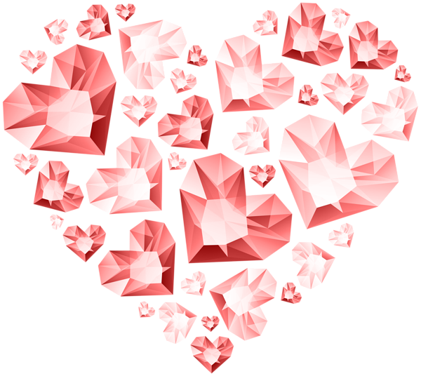 This png image - Red Hert of Diamond Hearts Transparent Clip Art, is available for free download