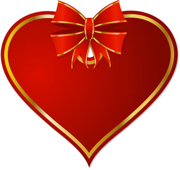 This png image - Red PNG Heart with Red Bow Clipart, is available for free download