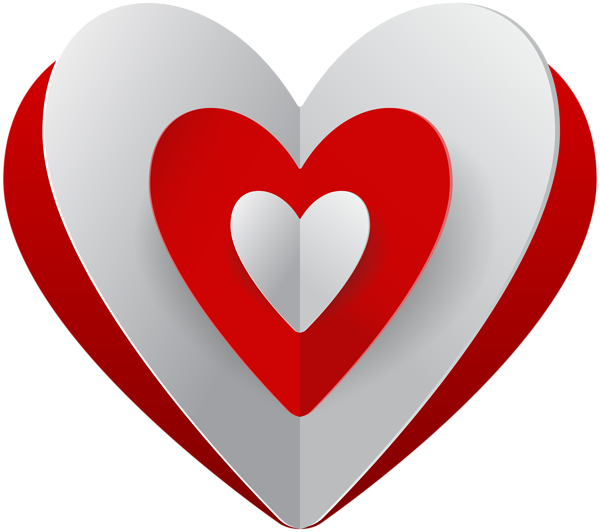 This png image - Red White Heart PNG Clip Art, is available for free download