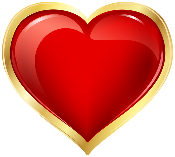 This png image - Red and Gold Heart Clip Art Image, is available for free download