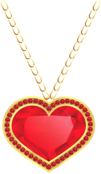 This png image - Red and Gold Heart Pendant PNG Clipart, is available for free download