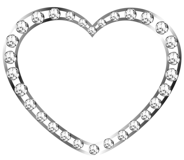 This png image - Silver Heart with Diamonds Free Clipart, is available for free download