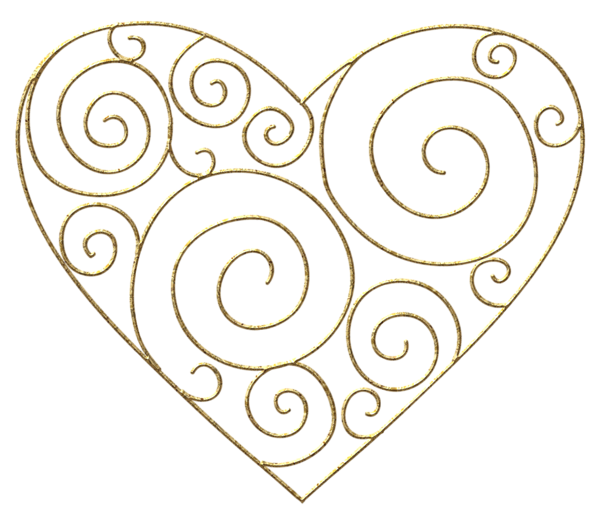 This png image - Transparent Gold Deco Heart PNG Clipart Picture, is available for free download