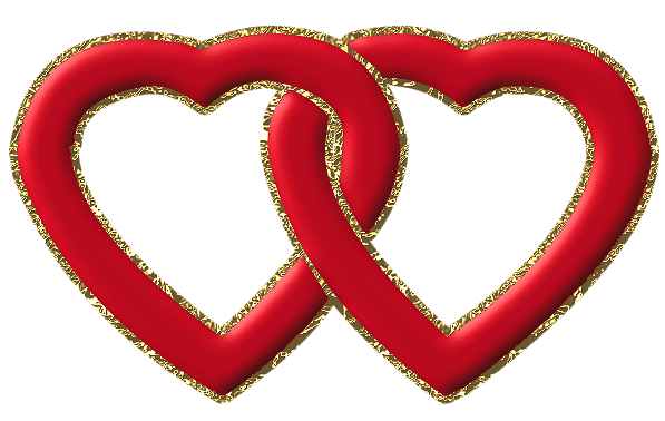 This png image - Two Red Hearts with Gold Frame PNG Clipart, is available for free download
