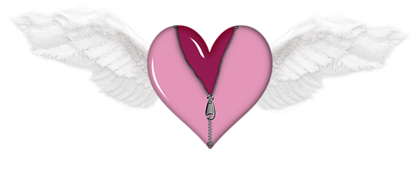 This png image - Zipped Heart with Wings PNG Picture, is available for free download