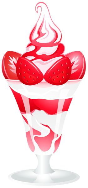 This png image - Ice Cream Sundae with Strawberries PNG Clip Artt Image, is available for free download