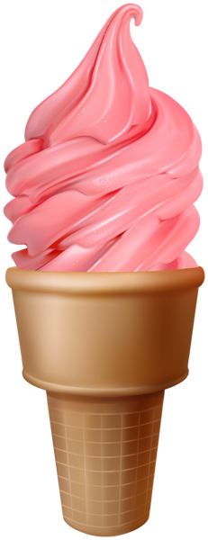 This png image - Pink Ice Cream in Waffle Cone PNG Clipart, is available for free download