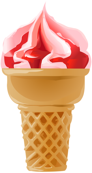 This png image - Strawberry Ice Cream Cone, is available for free download