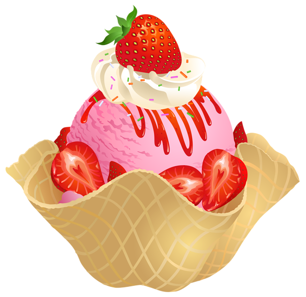 This png image - Transparent Strawberry Ice Cream Waffle Basket PNG Picture, is available for free download
