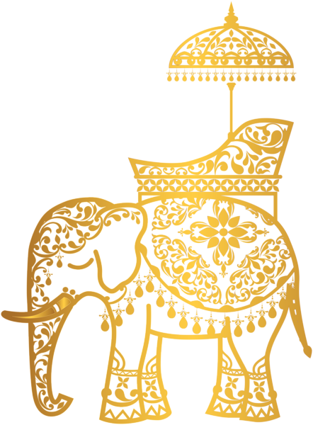 This png image - Gold Indian Elephant PNG Clip Art Image, is available for free download