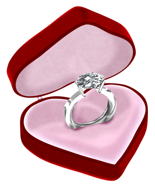 This png image - Diamond Ring in Heart Box PNG Clipart Picture, is available for free download
