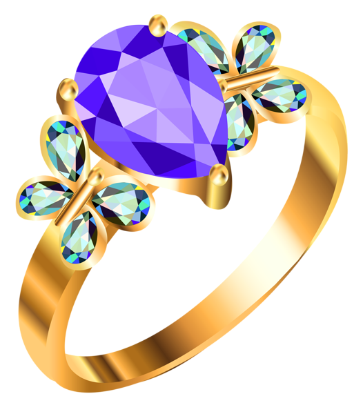 This png image - Gold Ring with Blue andPurple Diamonds PNG Clipart, is available for free download