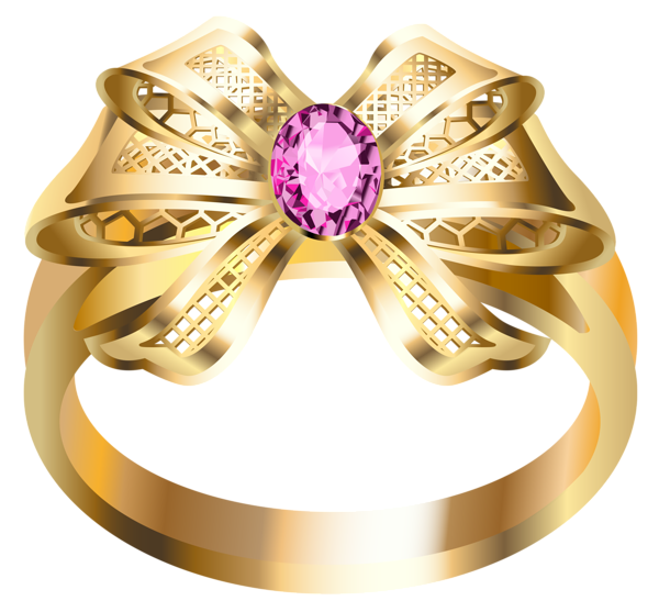 This png image - Gold Ring with Pink Diamond and Bow PNG Clipart, is available for free download
