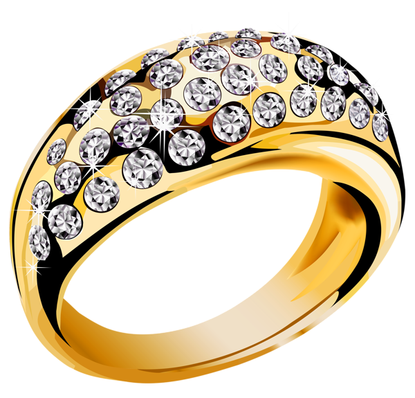 Gold Ring with White Diamonds PNG Clipart | Gallery Yopriceville - High ...