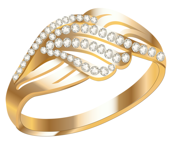 This png image - Golden Ring with Diamonds PNG Clipart, is available for free download