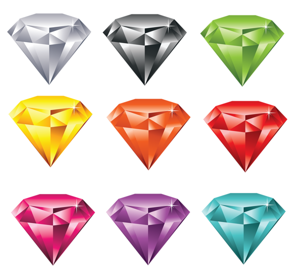 This png image - Multicolor Diamonds Set PNG Clipart, is available for free download