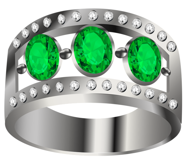 This png image - Silver Ring with Emeralds PNG Clipart, is available for free download