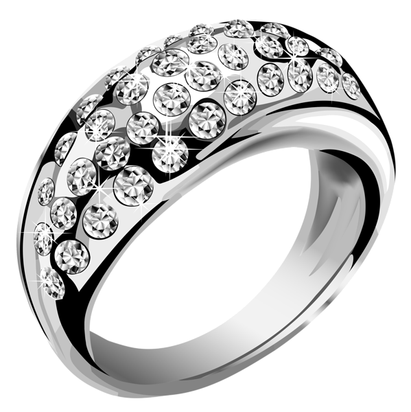 This png image - Silver Ring with White Diamonds PNG Clipart, is available for free download