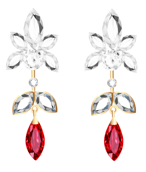 This png image - Transparent Diamond and Ruby Earrings PNG Clipart, is available for free download