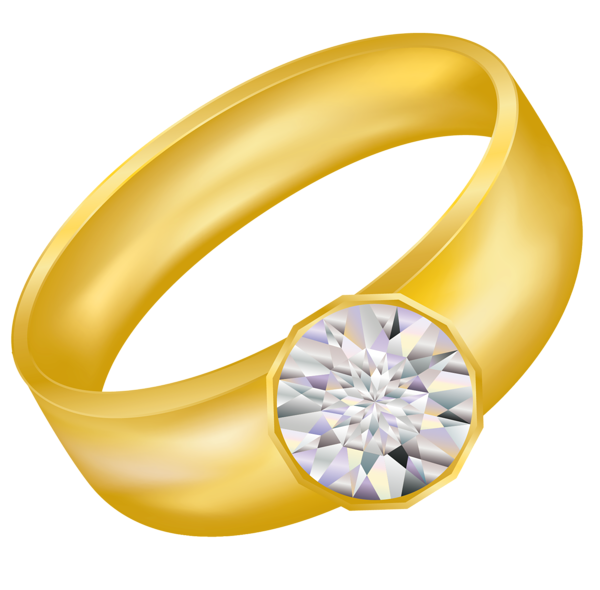 This png image - Transparent Gold Ring with Diamond Clipart, is available for free download