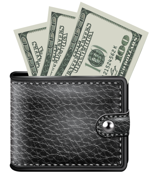 This png image - Black Wallet with Money PNG Clipart, is available for free download