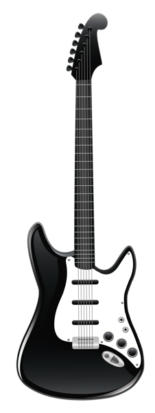 This png image - Black and White Guitar PNG Clipart, is available for free download