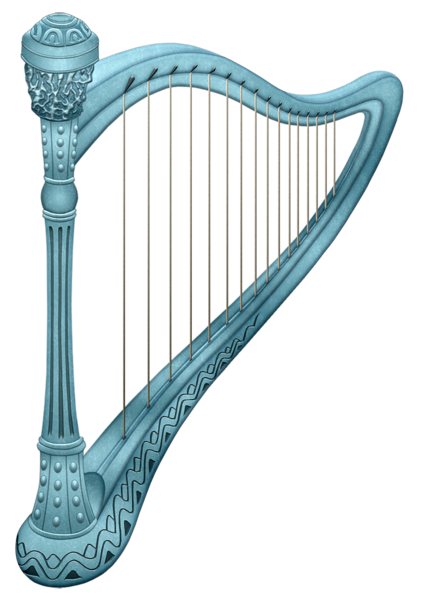 This png image - Blue Harp PNG Clipart Picture, is available for free download